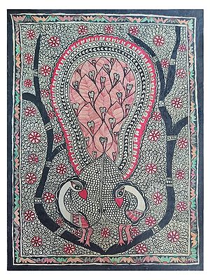 Beautiful Pair Of Peacock | Natural Colors On Handmade Paper | By Priti Karn
