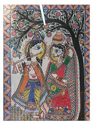 Fluting Kanha With Radhika Rani | Natural Colors On Handmade Paper | By Priti Karn