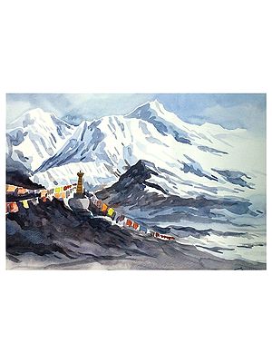 Beauty Of Majestic Himalayas Peaks | Watercolor On Paper | By Samiran Sarkar