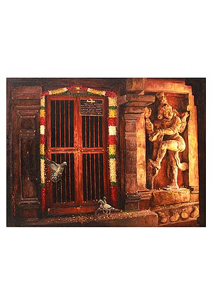 A Glance Of Tamil Nadu Temple | Oil On Canvas | By Sri Ram