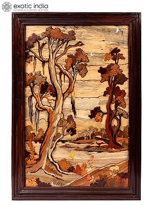 3D Forest Art | Wood Panel with Inlay Work