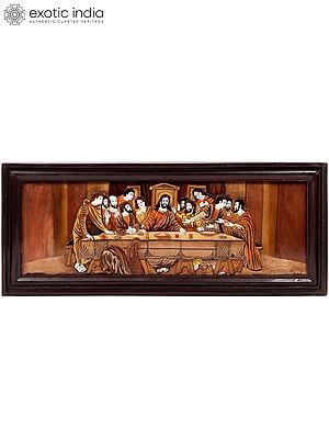 The Last Supper | 3D Wood Panel with Inlay Work