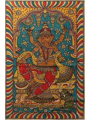 Beautiful Lord Ganesha | Kalamkari Painting On Cotton