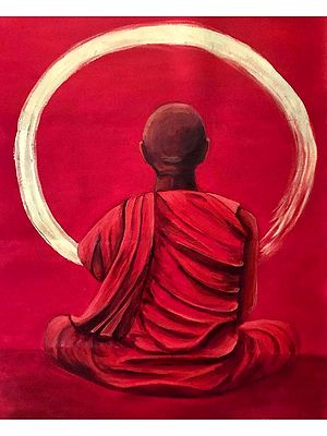 Meditating Monk | Acrylic On Canvas | By Kangana Vohra