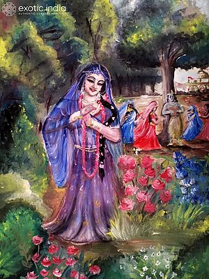 Radha Rani In Memory of Lord Krishna | Arcylic On Paper | By Ankit Badge
