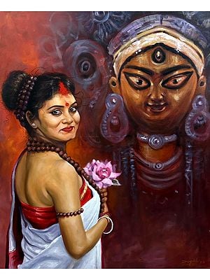 Devotee of Goddess Durga | Acrylic Art by Jugal Sarkar