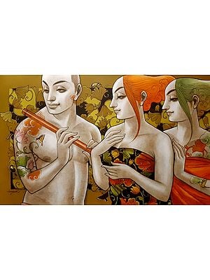Vasanth | Mixed Media on Canvas | Painting by Sukanta Das