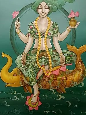 Goddess Ganga | Painting by Sukanta Das
