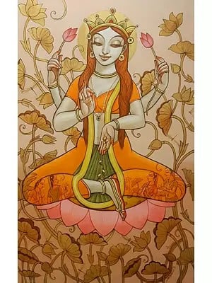 Goddess Laxmi | Painting by Sukanta Das