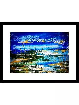 The Morning View At Sea Side | Acrylic And Mixed Media | With Frame | By Ashish Agarwal