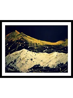 Snow Covered Calm Mountain | Acrylic And Mixed Media | With Frame | By Ashish Agarwal