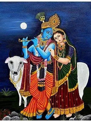 Radha Krishna painting | Acrylic Art | By Bhavya Murarka