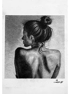 Girl Graphite Portrait | Charcoal & Graphite On Paper | Kanishk Gautam