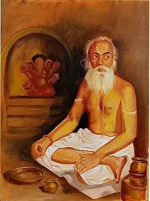 Swami Narayan Tirth Dev |Oil On Canvas | By Malhar Ambulgekar