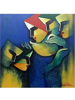 The Divine Love Behind The Many Faces | Acrylic Art | By Nawal Kishore