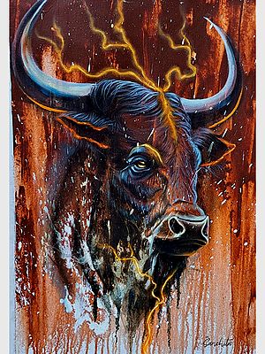 Big Bull Painting | Acrylic On Canvas | By Sanchita Agrahari