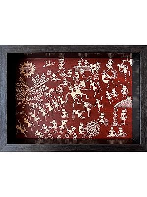 Warli Art Handmade Painting | With Frame | By Mamta Saxena