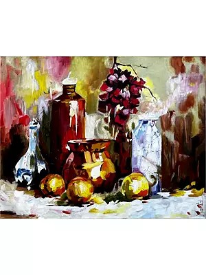Still Life Oil Painting | Oil On Canvas | By Mamta Saxena