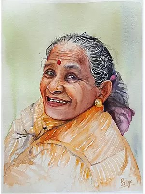 Cute Smiling Woman | Watercolour On Paper | Priya Ghosh