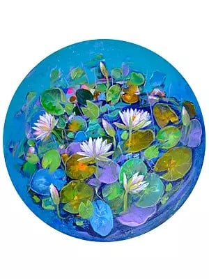 Colorful Waterlilies Painting | Acrylic On Canvas | By Sumita Maity