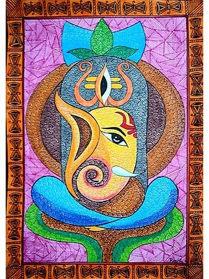 Lord Ganesha With Shivling | Alcohol Markers And Fineliners On Paper | By Ruchi