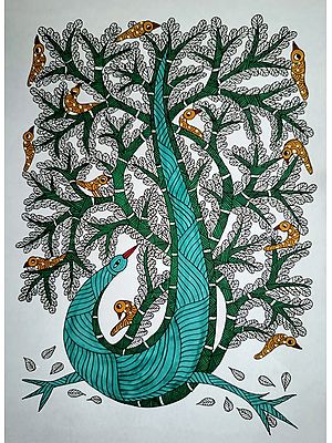 Tree Of Birds | Alcohol Markers And Fineliners On Paper | By Ruchi