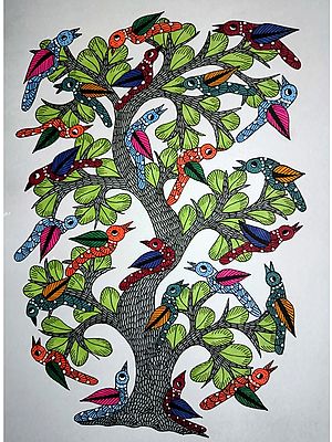 Chirping Birds | Alcohol Markers And Fineliners On Paper | By Ruchi