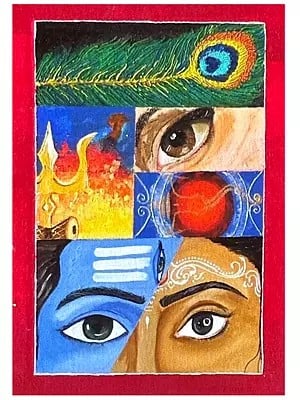 Ardhanareeswara - The Shiva | Acrylic Nails Mix Media | By Sambedna