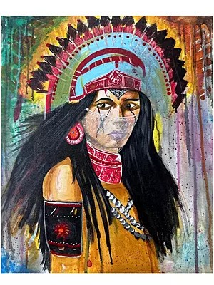 Fierce Femininity - The Tribal Lady | Acrylic Nails Mix Media | By Sambedna