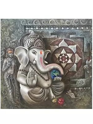Vighnharta - The Lord Ganesha Painting | Oil On Canvas | By Ranjeeta Kumar