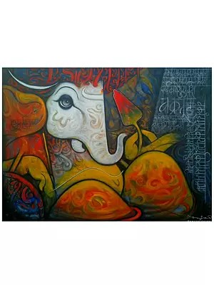 Shree Ganesha | Acrylic On Canvas | By Ramesh Gujar