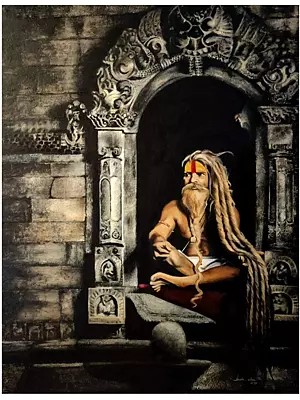 The Indian Culture Varanasi Sadhu Painting | Acrylic On Canvas | By Shweta Rukme