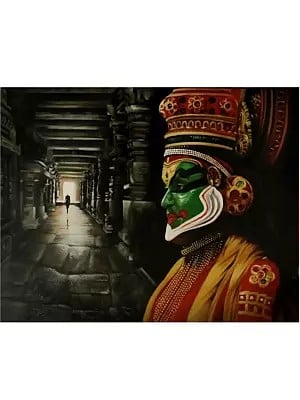 Kerala Traditional Art - kathakali Painting | Acrylic On Canvas | By Shweta Rukme