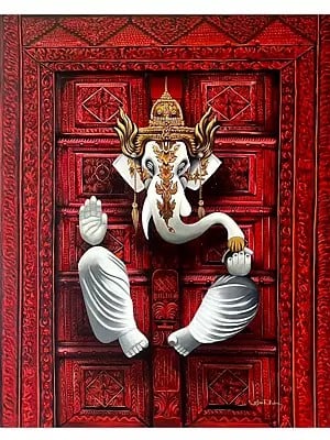 The Lord Ganesha Painting | Acrylic On Canvas | By Shweta Rukme