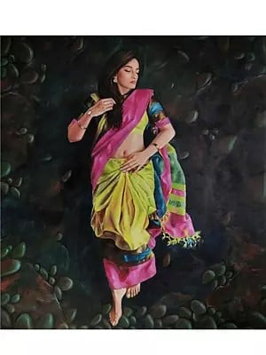 Beautiful Lady In Sleep Painting | Acrylic On Canvas | By Shweta Rukme