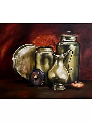 Still Life Art With Jug Painting | Oil On Canvas | By Shweta Rukme