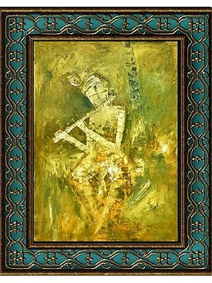 Divine Krishna | With Frame | Oil On Canvas | By Aditya Dev
