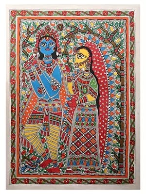 Multicolor Radha Krishna | Handmade Paper | By Ashutosh Jha