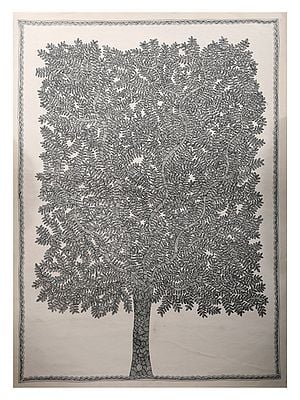 Tree Of Life - Madhubani Painting | Handmade Paper | By Ashutosh Jha