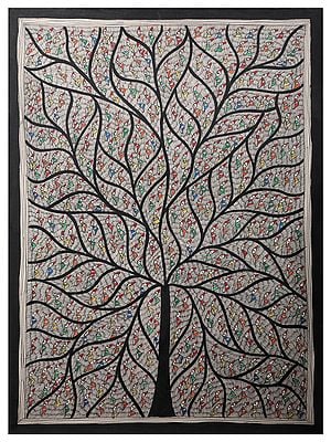 Tree Of Life With Many Birds | Handmade Paper | By Ashutosh Jha