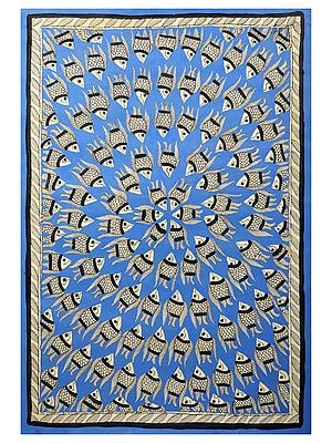 Blue Fish Mandala Art | Handmade Paper | By Ashutosh Jha