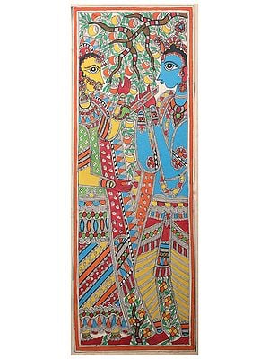 Radha Krishna Madhubani Painting | Handmade Paper | By Ashutosh Jha