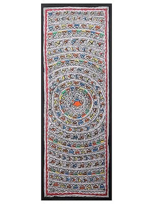 Mandala Art - Madhubani Painting | Handmade Paper | By Ashutosh Jha