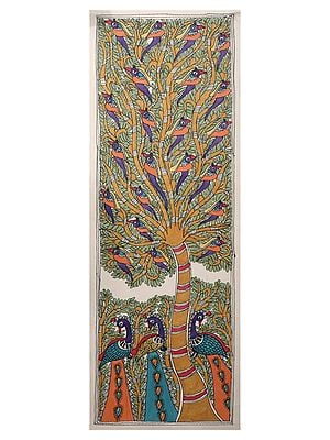 Tree Of Life With Peacock | Handmade Paper | By Ashutosh Jha