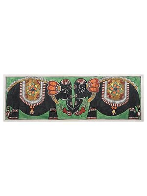 Royal Elephant - Madhubani Art | Handmade Paper | By Ashutosh Jha