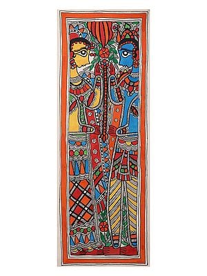 Lord Ram and Sita Wedding | Madhubani Painting on Handmade Paper