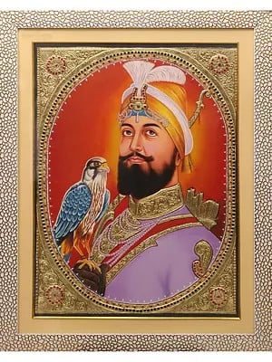 Guru Gobind Singh Ji | Tanjore Painting | With Frame