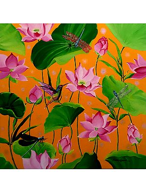 Lotus Pond | Acrylic On Canvas | By Anjali Aggarwal