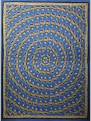 Blue Fish Mandala Art | Handmade Paper | By Ajay Kumar Jha