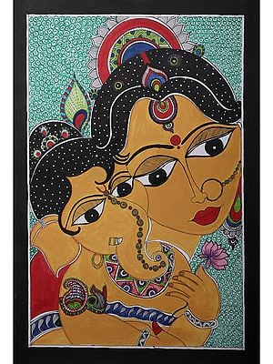 Bal Ganesha With Parvati Maa | Handmade Paper | By Ajay Kumar Jha